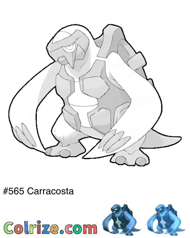 Pokemon Carracosta coloring page + Shiny Carracosta coloring page