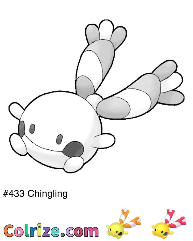 Pokemon Chingling coloring page + Shiny Chingling coloring page