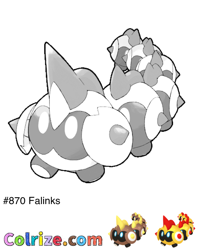 Pokemon Falinks coloring page + Shiny Falinks coloring page