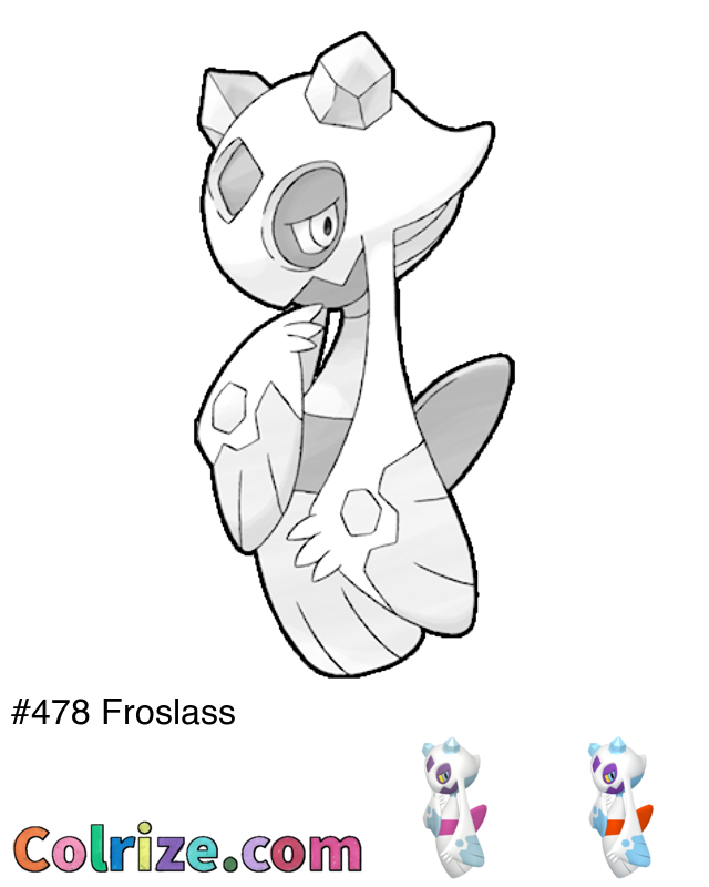 Pokemon Froslass coloring page + Shiny Froslass coloring page