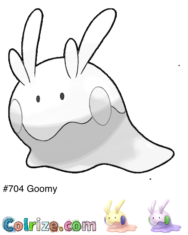 Pokemon Goomy coloring page + Shiny Goomy coloring page