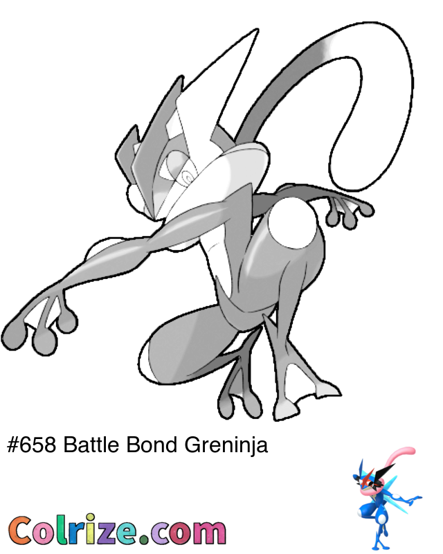 Pokemon Battle Bond Greninja coloring page