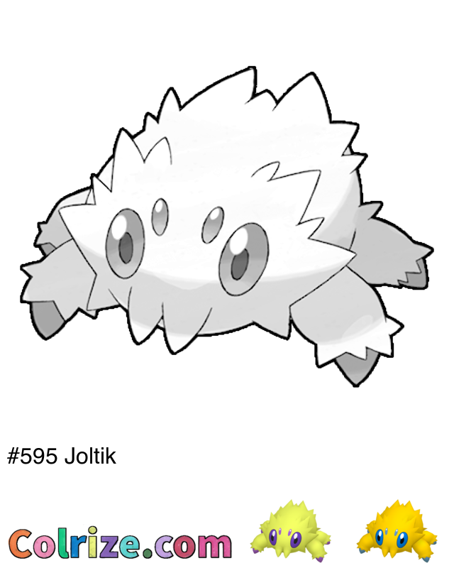 Pokemon Joltik coloring page + Shiny Joltik coloring page