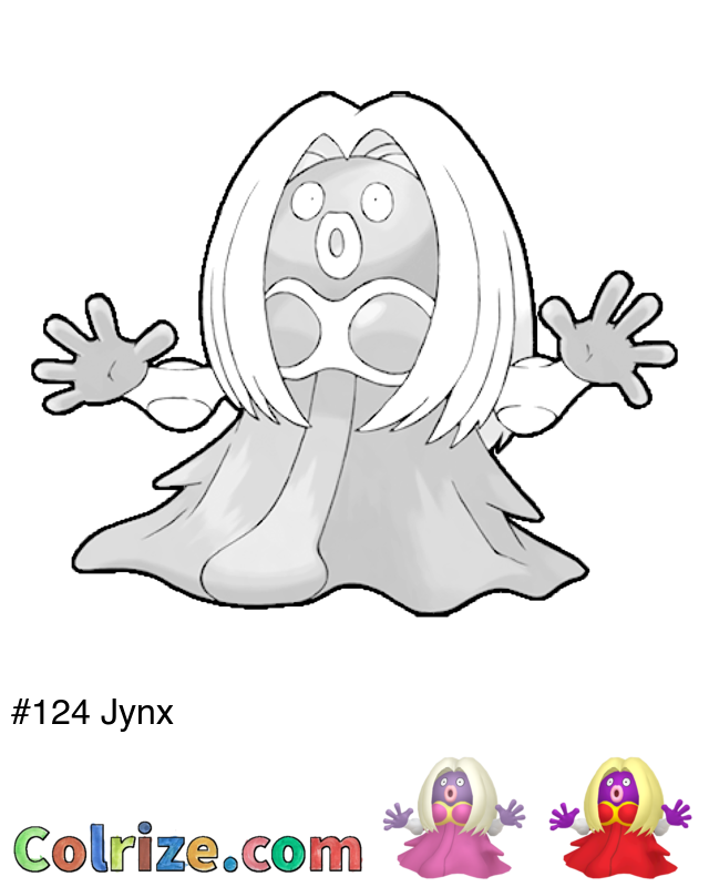 Pokemon Jynx coloring page + Shiny Jynx coloring page