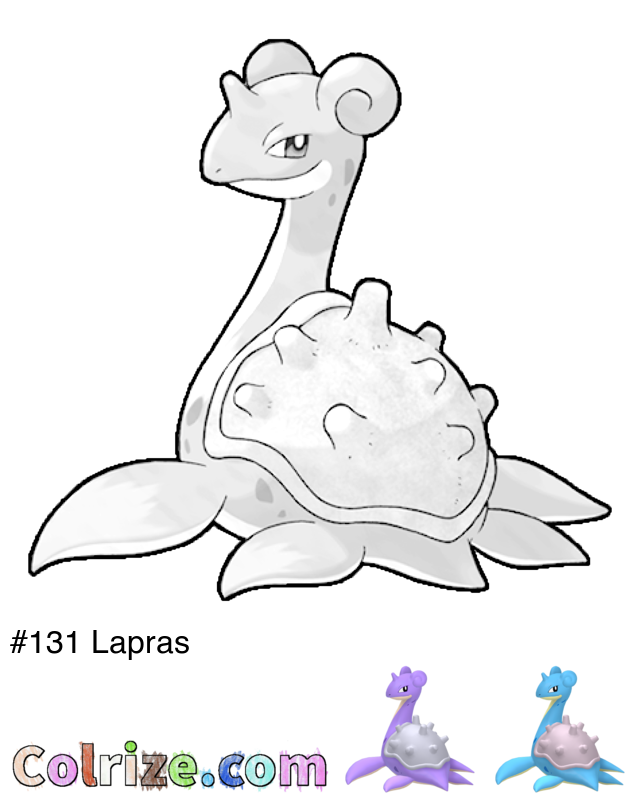 Pokemon Lapras coloring page + Shiny Lapras coloring page