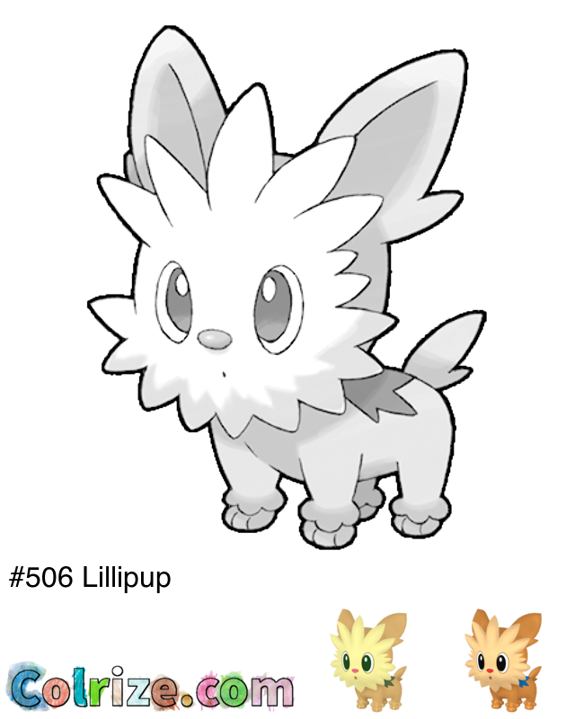 Pokemon Lillipup coloring page + Shiny Lillipup coloring page