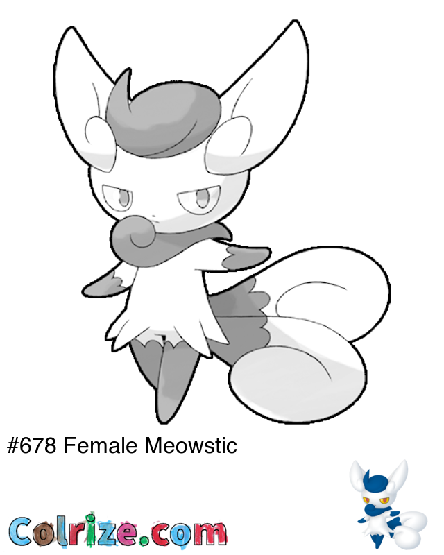 Pokemon Female Meowstic coloring page