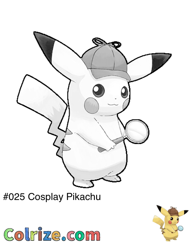 Pokemon Cosplay Pikachu coloring page