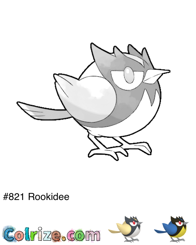 Pokemon Rookidee coloring page + Shiny Rookidee coloring page