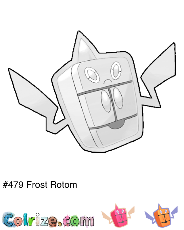 Pokemon Frost Rotom coloring page + Shiny Frost Rotom coloring page