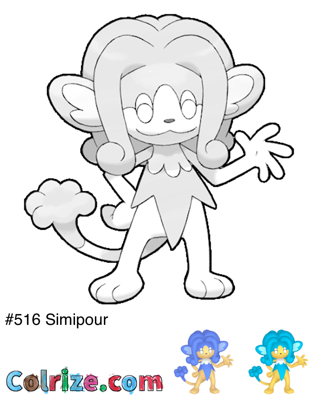 Pokemon Simipour coloring page + Shiny Simipour coloring page