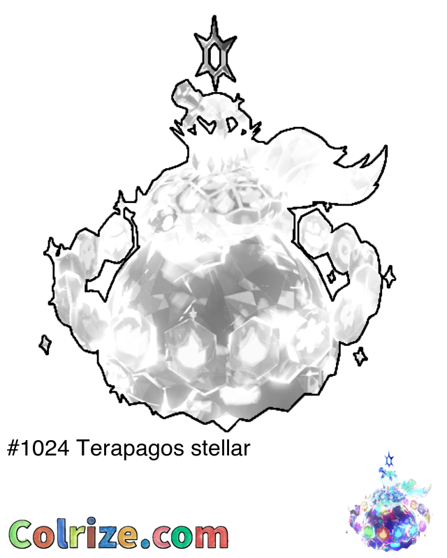 Pokemon Terapagos stellar coloring page