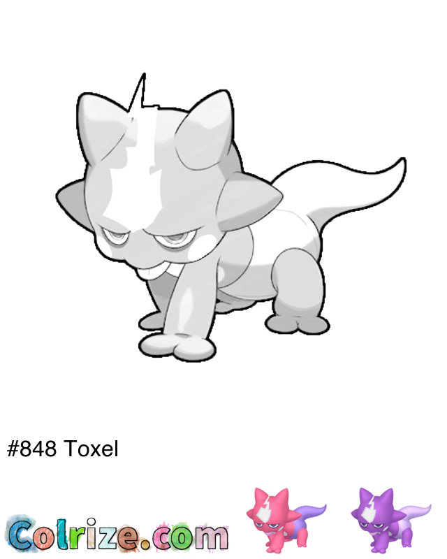 Pokemon Toxel coloring page + Shiny Toxel coloring page