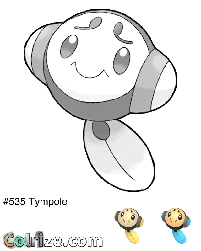 Pokemon Tympole coloring page + Shiny Tympole coloring page