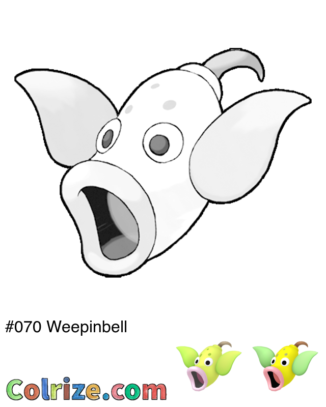 Pokemon Weepinbell coloring page + Shiny Weepinbell coloring page