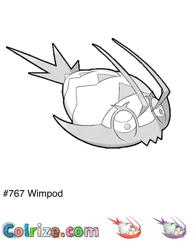Pokemon Wimpod coloring page + Shiny Wimpod coloring page
